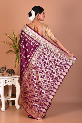 Gorgeous Purple Banarasi Saree - Keya Seth Exclusive