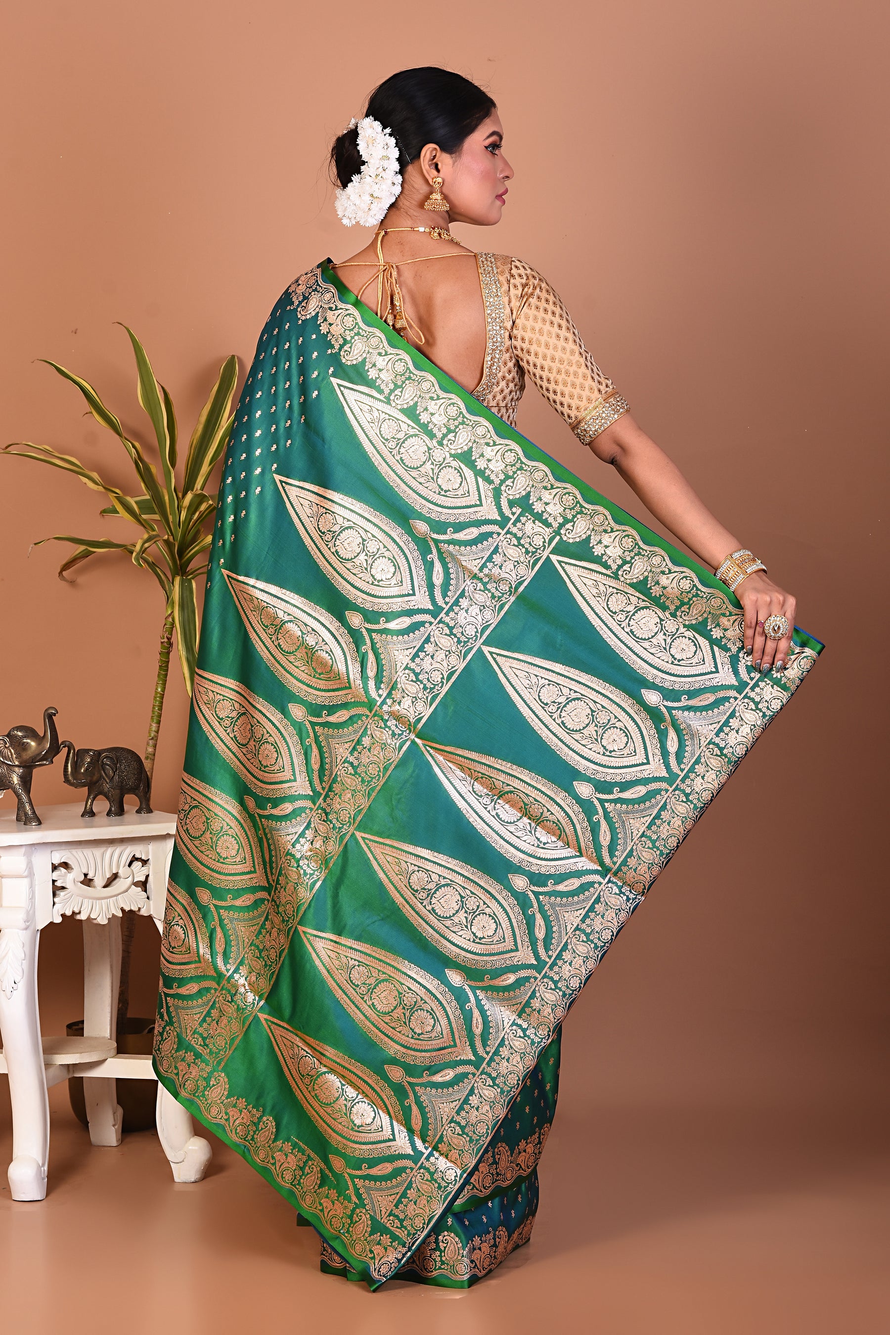 Gorgeous Green Banarasi Saree - Keya Seth Exclusive