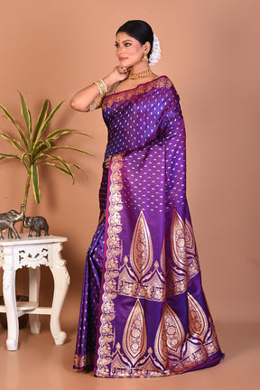 Gorgeous Purple Banarasi Saree - Keya Seth Exclusive