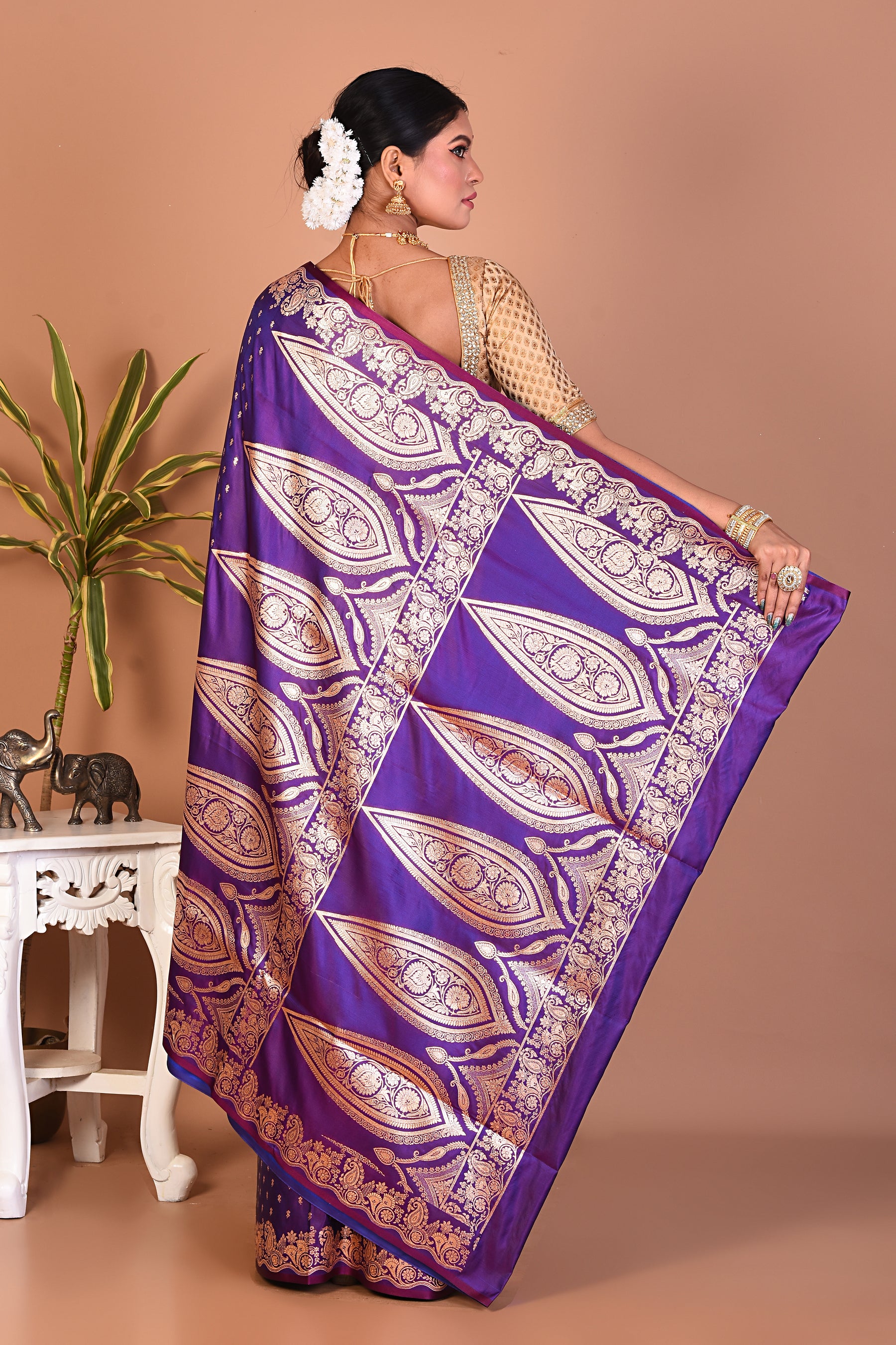 Gorgeous Purple Banarasi Saree - Keya Seth Exclusive