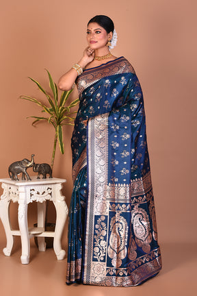 Gorgeous Bright Blue Banarasi Saree - Keya Seth Exclusive