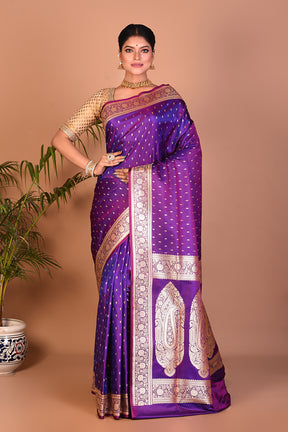 Lightweight Violet Banarasi Saree - Keya Seth Exclusive