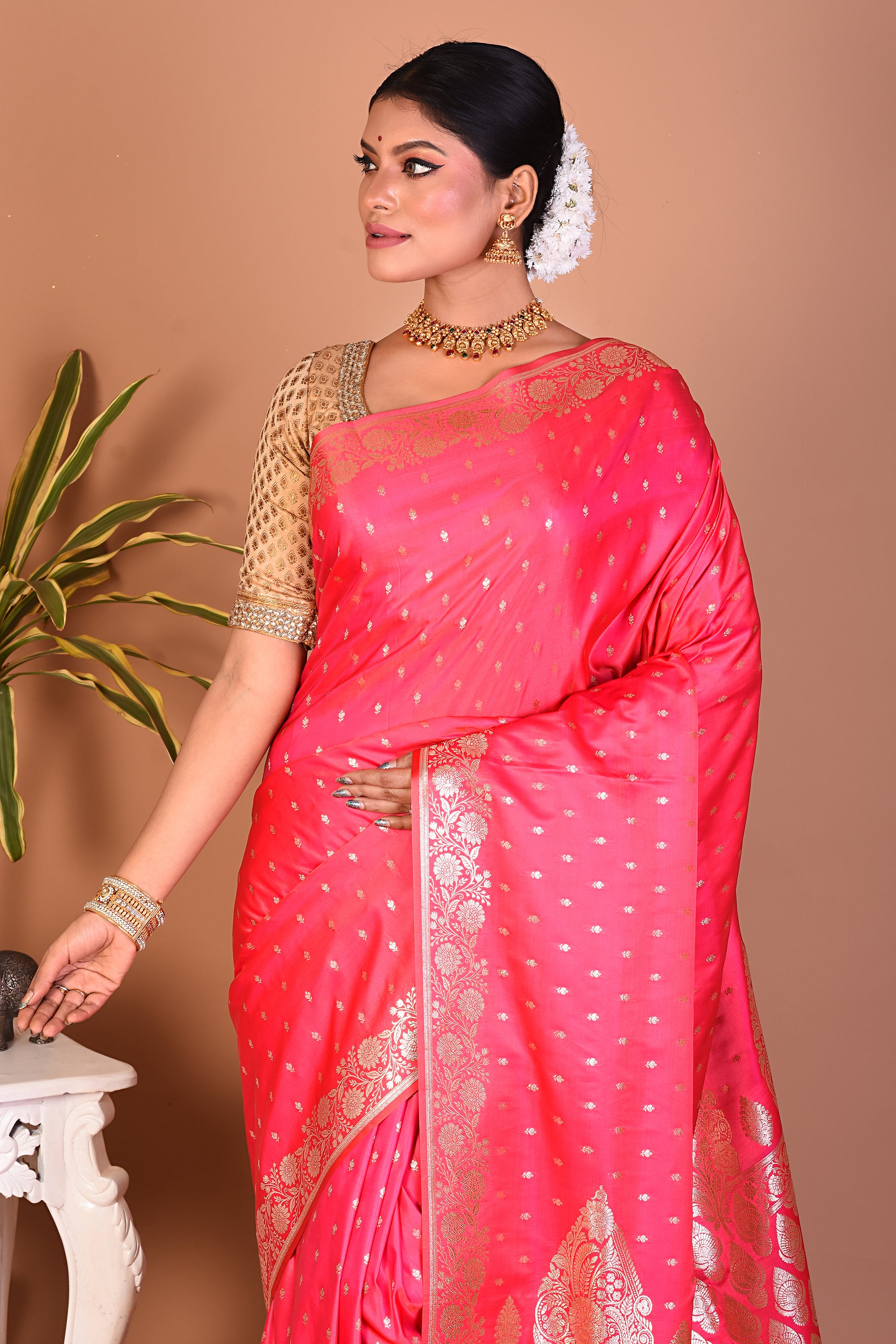 Gorgeous Pink Banarasi Saree - Keya Seth Exclusive