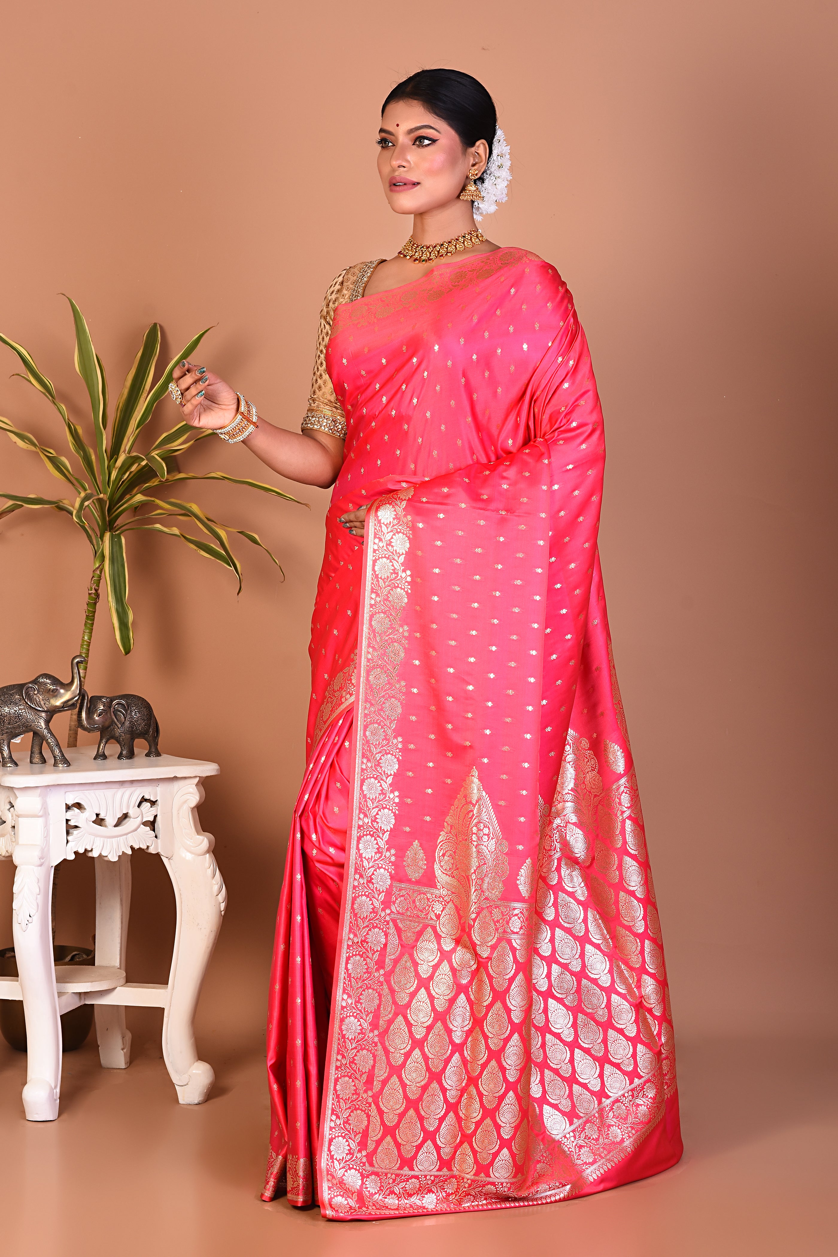 Gorgeous Pink Banarasi Saree - Keya Seth Exclusive