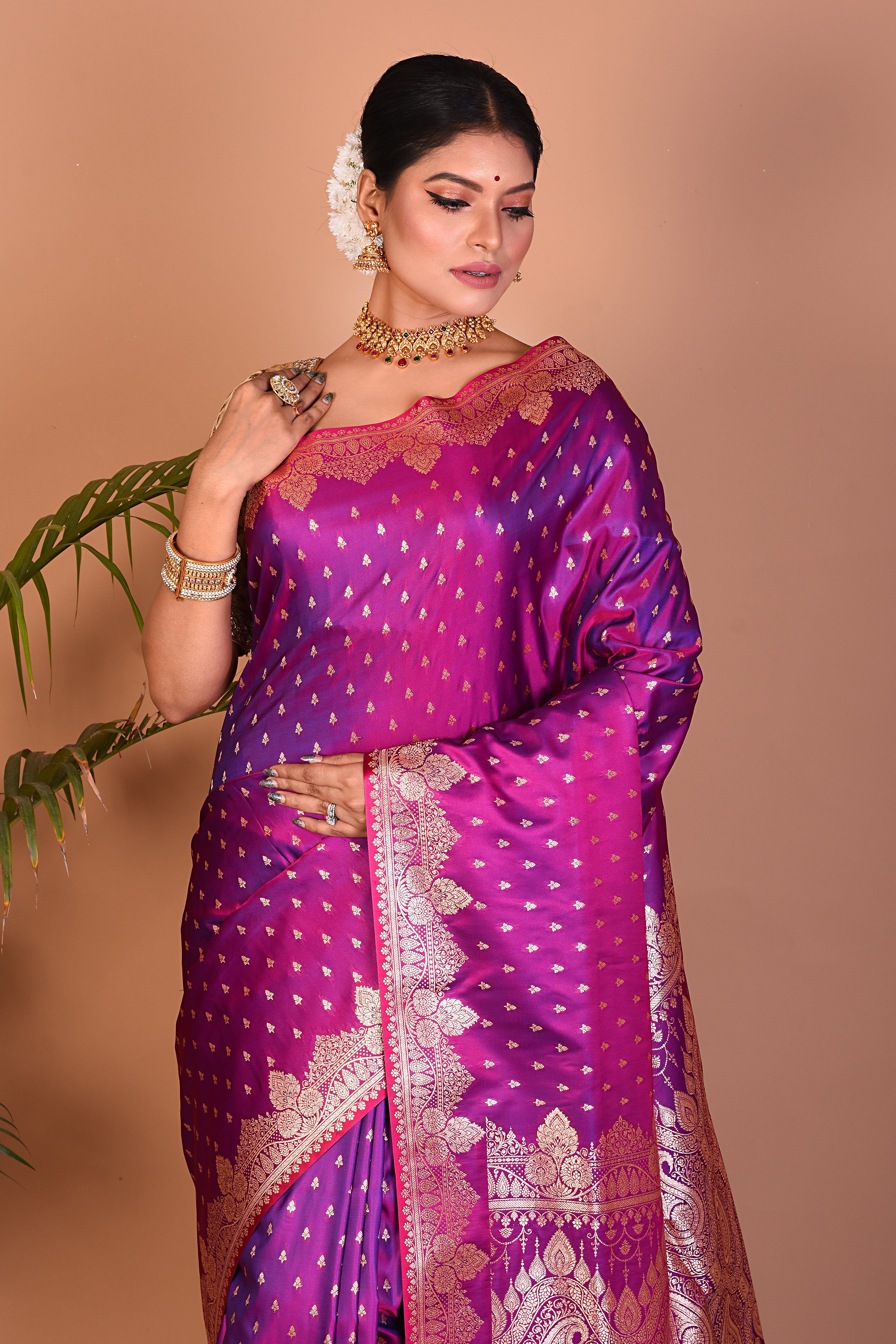 Lightweight Magenta Banarasi Saree - Keya Seth Exclusive