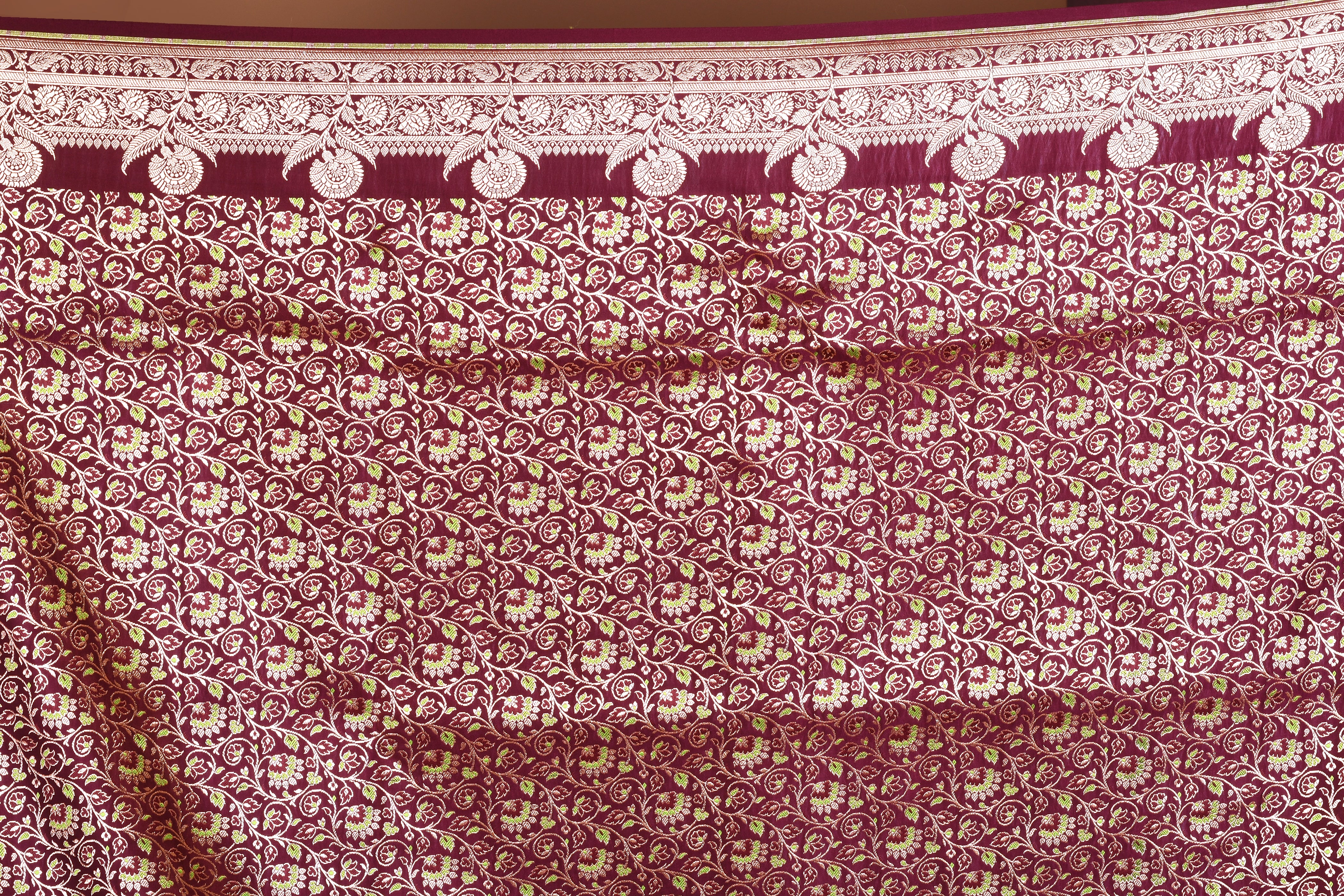 Lightweight Wine Banarasi Saree - Keya Seth Exclusive