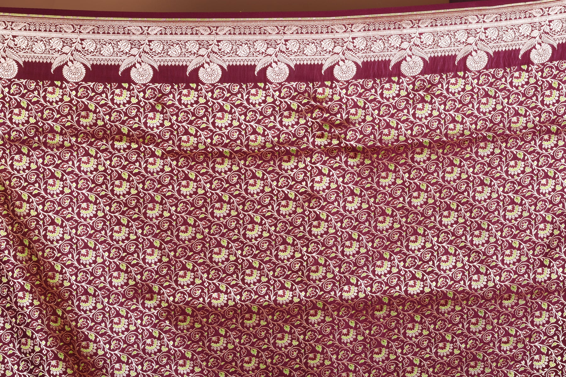 Lightweight Wine Banarasi Saree - Keya Seth Exclusive