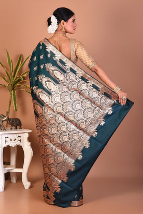 Gorgeous Deep Green Banarasi Saree - Keya Seth Exclusive