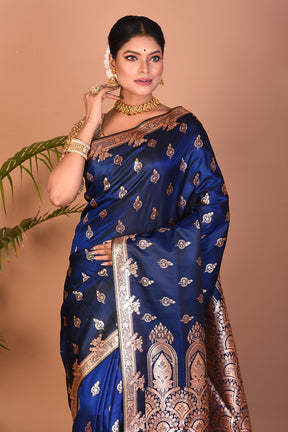 Lightweight Deep Blue Banarasi Saree - Keya Seth Exclusive