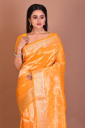 Yellow Pure Tissue Kanjivaram Silk Saree - Keya Seth Exclusive