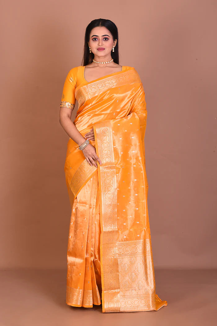 Yellow Pure Tissue Kanjivaram Silk Saree - Keya Seth Exclusive