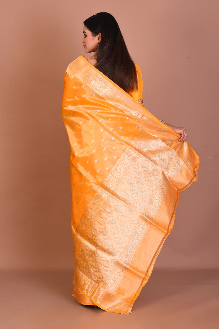 Yellow Pure Tissue Kanjivaram Silk Saree - Keya Seth Exclusive