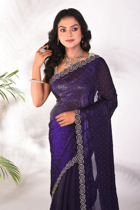 Fancy Purple Organza Saree - Keya Seth Exclusive