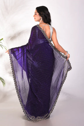 Fancy Purple Organza Saree - Keya Seth Exclusive