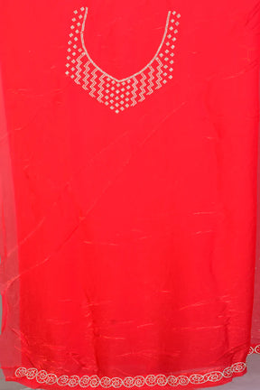 Fancy Red Organza Saree - Keya Seth Exclusive