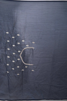 Navy Blue Blended Organza Saree - Keya Seth Exclusive