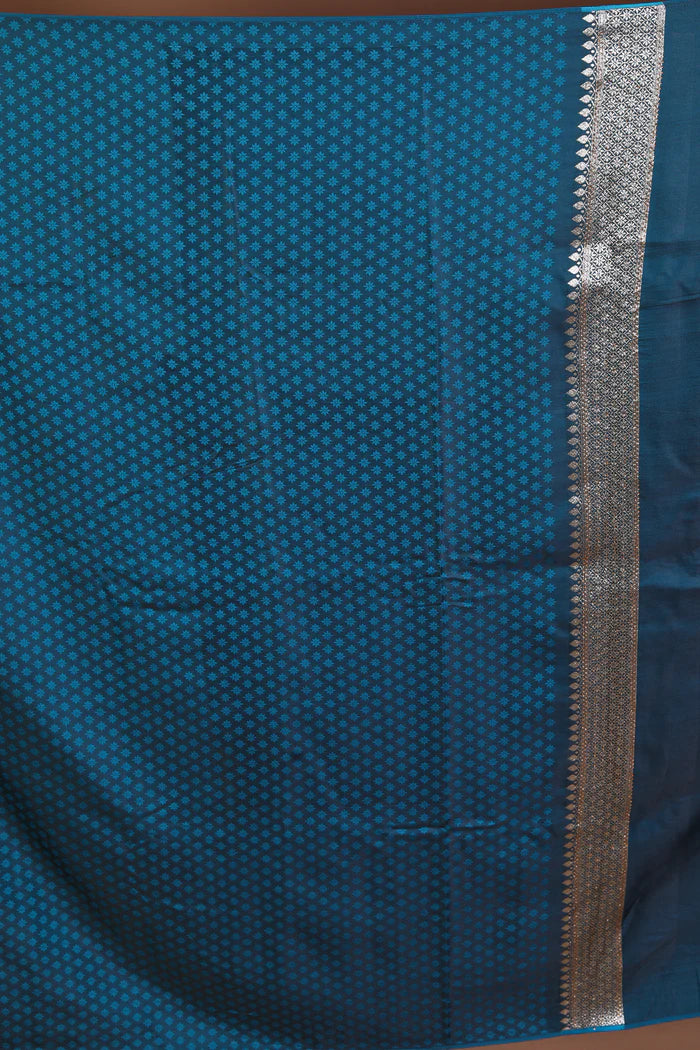 Deep Blue Blended Satin Silk Saree - Keya Seth Exclusive