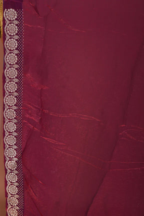 Wine Blended Satin Silk Saree - Keya Seth Exclusive
