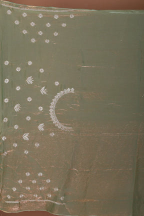 Green Blended Georgette Saree - Keya Seth Exclusive