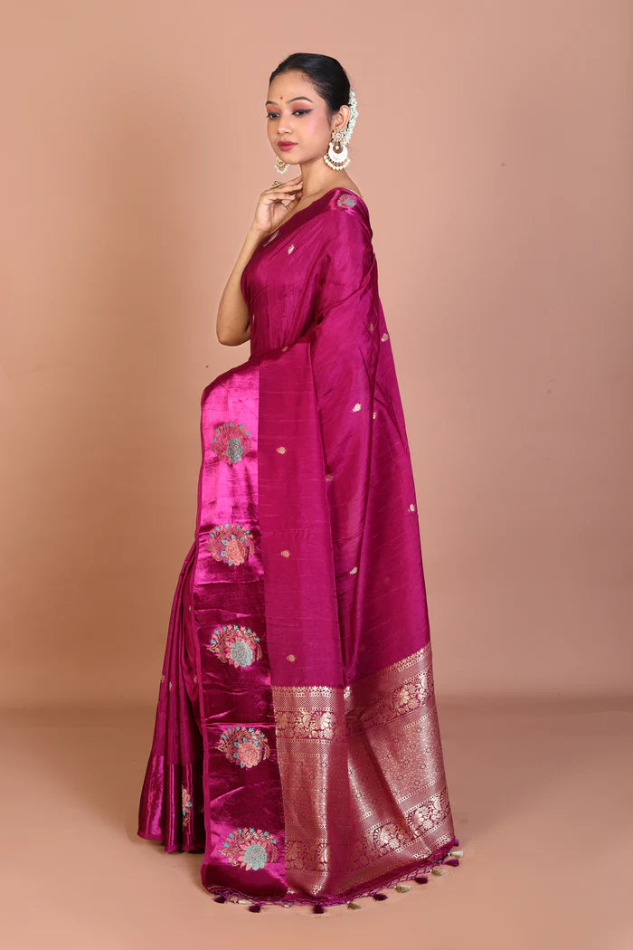 Purple Blended Silk Saree - Keya Seth Exclusive