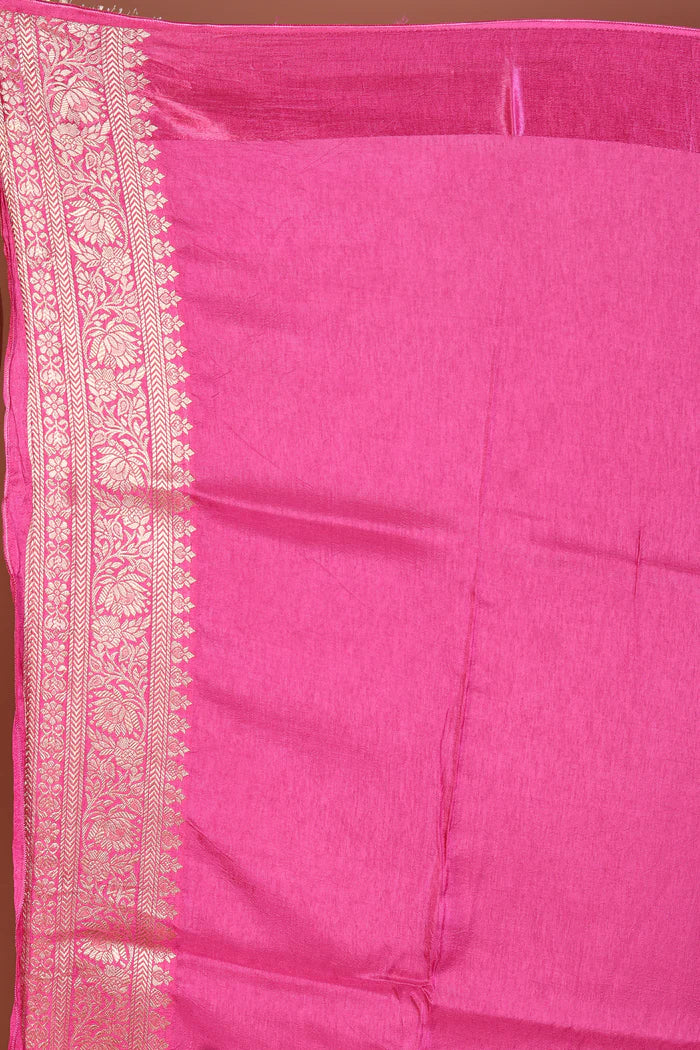 Magenta Blended Silk Saree - Keya Seth Exclusive