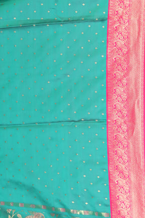 Rama Green Position Print Blended Silk Saree - Keya Seth Exclusive