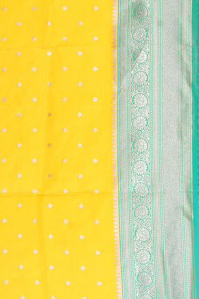 Yellow Blended Satin Silk Saree - Keya Seth Exclusive