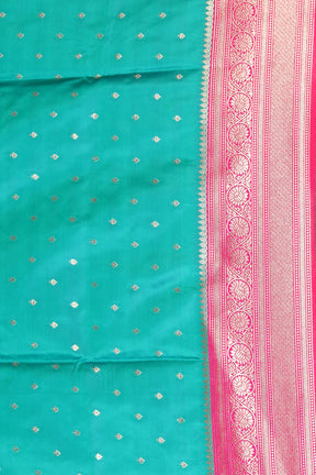 Rama Green Blended Satin Silk Saree - Keya Seth Exclusive