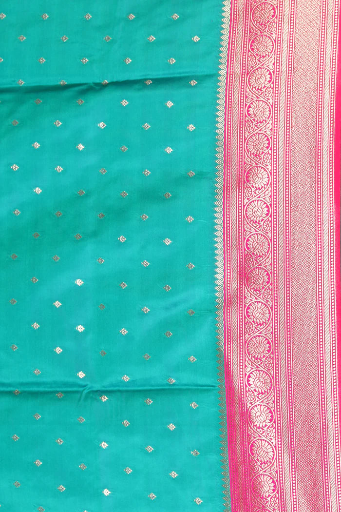 Rama Green Blended Satin Silk Saree - Keya Seth Exclusive