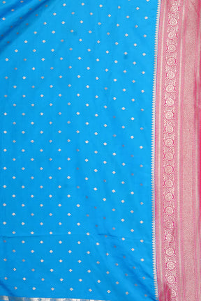 Blue Dupion Silk Saree - Keya Seth Exclusive