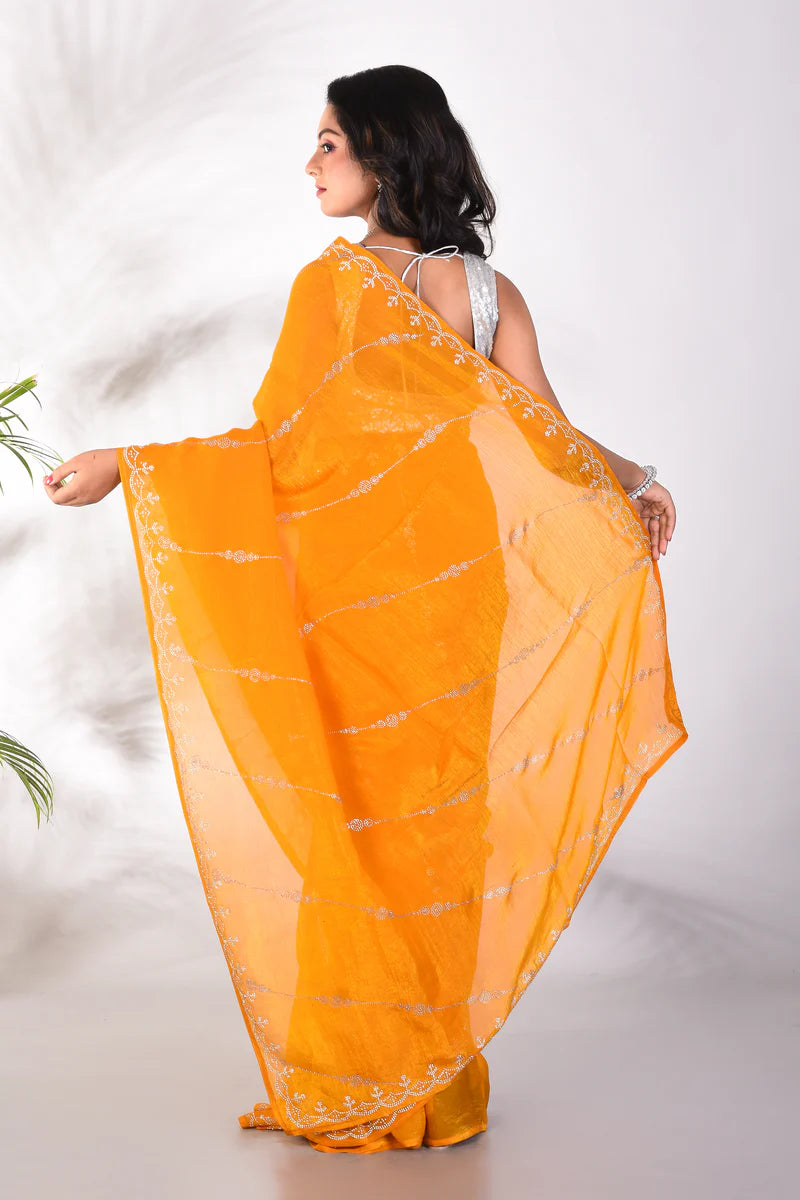 Fancy Mustard Yellow Jimmy Choo Saree - Keya Seth Exclusive