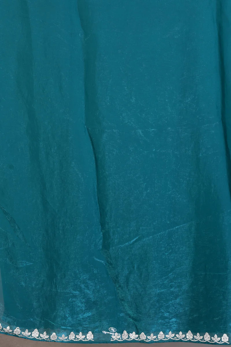 Fancy Rama Green Jimmy Choo Saree - Keya Seth Exclusive