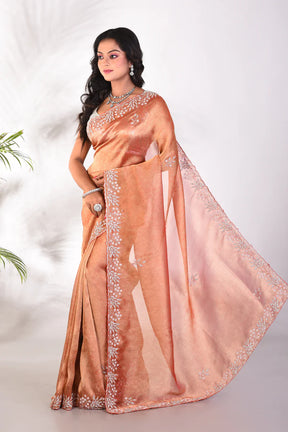 Fancy Metallic Brown Jimmy Choo Saree - Keya Seth Exclusive