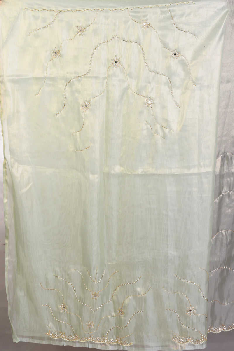 Fancy Pesta Green Jimmy Choo Saree - Keya Seth Exclusive