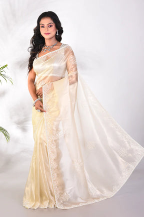 Fancy Offwhite Organza Saree - Keya Seth Exclusive
