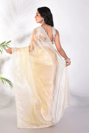 Fancy Offwhite Organza Saree - Keya Seth Exclusive