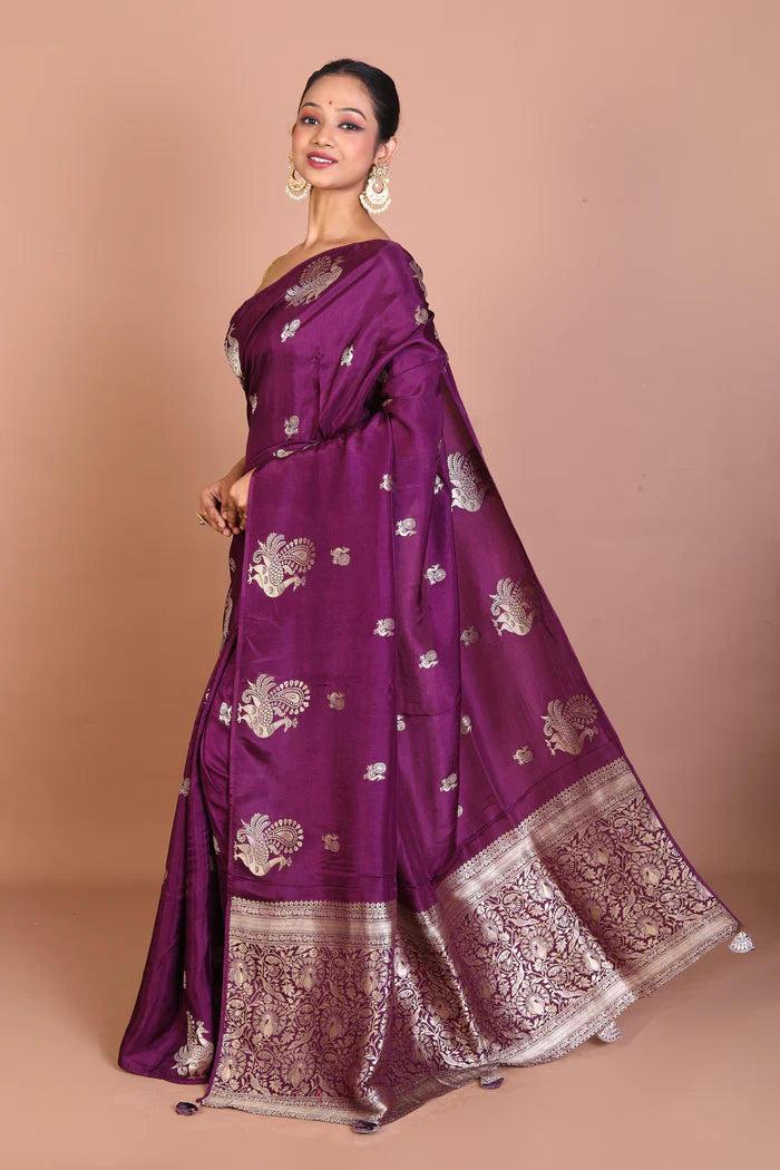 Purple Blended Khaddi Saree - Keya Seth Exclusive