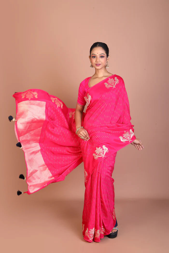 Rani Blended Khaddi Saree - Keya Seth Exclusive