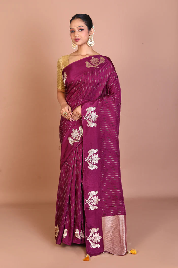 Purple Blended Khaddi Saree - Keya Seth Exclusive