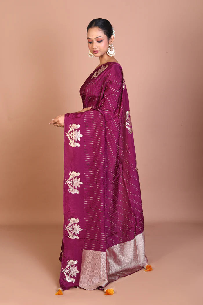 Purple Blended Khaddi Saree - Keya Seth Exclusive