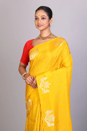 Mustard Blended Khaddi Saree - Keya Seth Exclusive