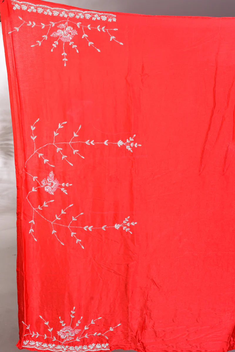 Fancy Red Jimmy Choo saree - Keya Seth Exclusive