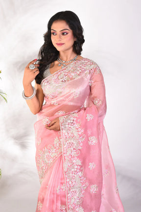 Fancy Pink Jimmy Choo Saree - Keya Seth Exclusive
