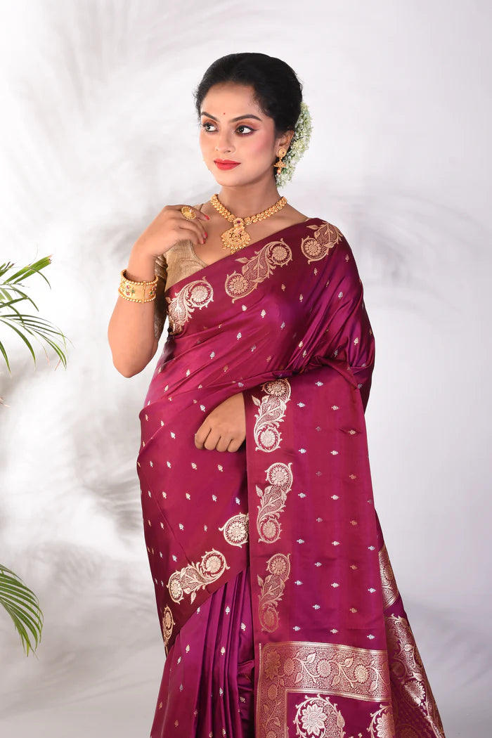 Purple Blended Katan saree - Keya Seth Exclusive