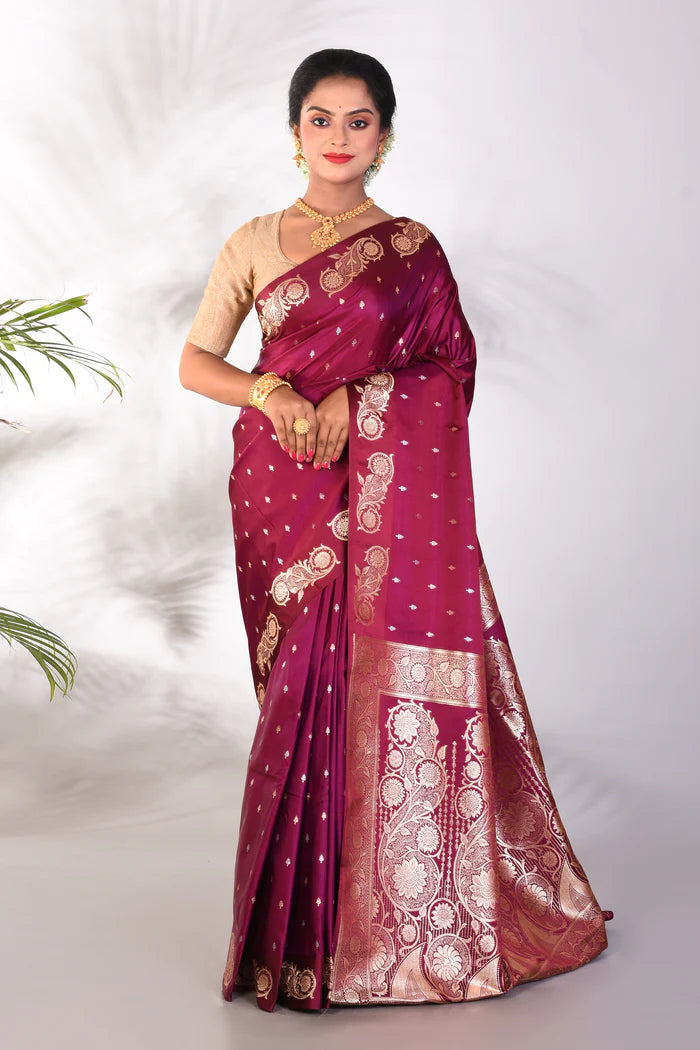 Purple Blended Katan saree - Keya Seth Exclusive