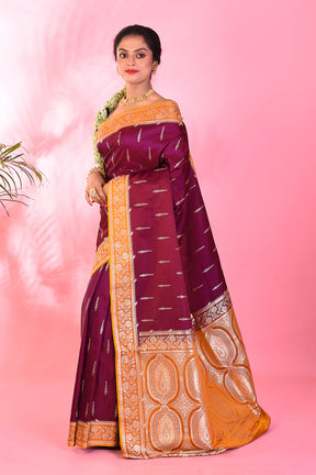Magenta Blended Katan Saree - Keya Seth Exclusive