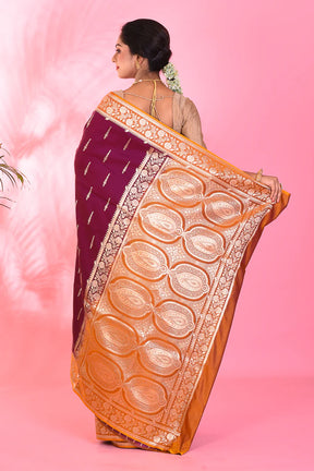 Magenta Blended Katan Saree - Keya Seth Exclusive