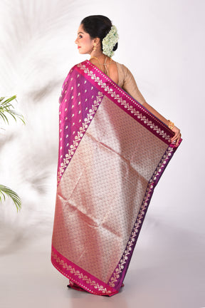 Magenta Blended Katan Saree - Keya Seth Exclusive