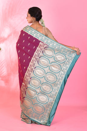 Magenta Blended Katan Saree - Keya Seth Exclusive