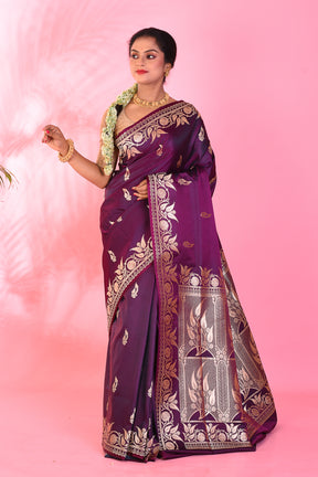 Magenta Blended Katan Saree - Keya Seth Exclusive